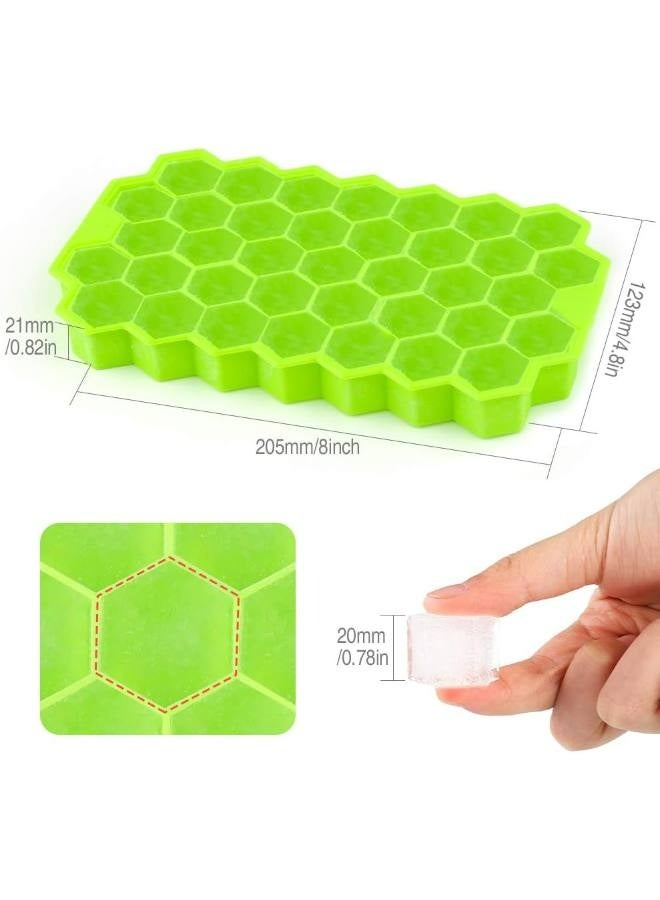 Honeycomb Reusable Ice Molds Cubes Tray Bundle 3 Pack Silicone Small Ice Cube Tray with Cover Honeycomb Ice Ball Mold For Ice Making  - Image 3