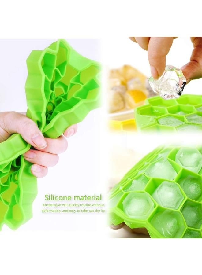 Honeycomb Reusable Ice Molds Cubes Tray Bundle 3 Pack Silicone Small Ice Cube Tray with Cover Honeycomb Ice Ball Mold For Ice Making  - Image 4