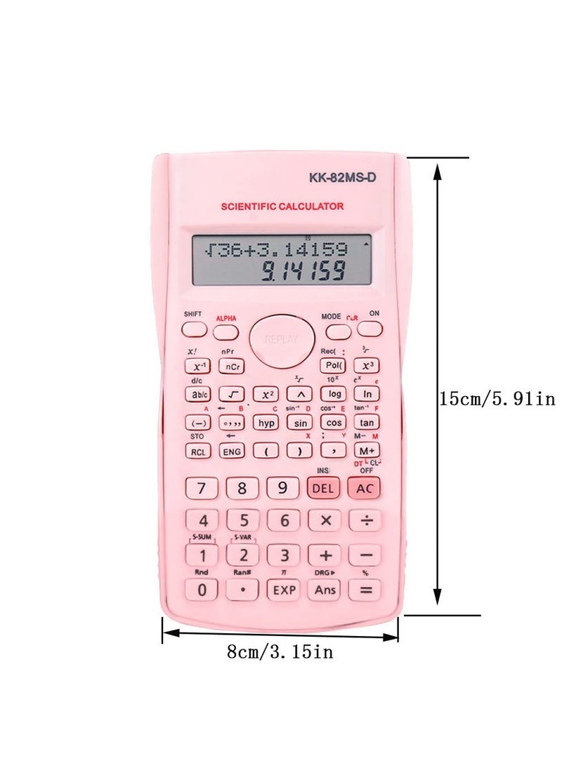 SYOSI 2 Pcs Scientific Calculators, Engineering Scientific Calculator with 240 Functions, Scientific Calculator with Digital LCD Display for Students, Teachers and Business Use (Pink, Blue) - Image 5