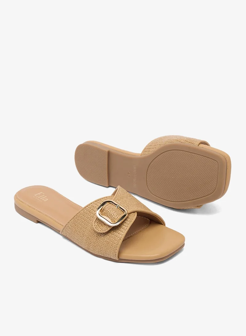ELLA Raffia Flat Sandals