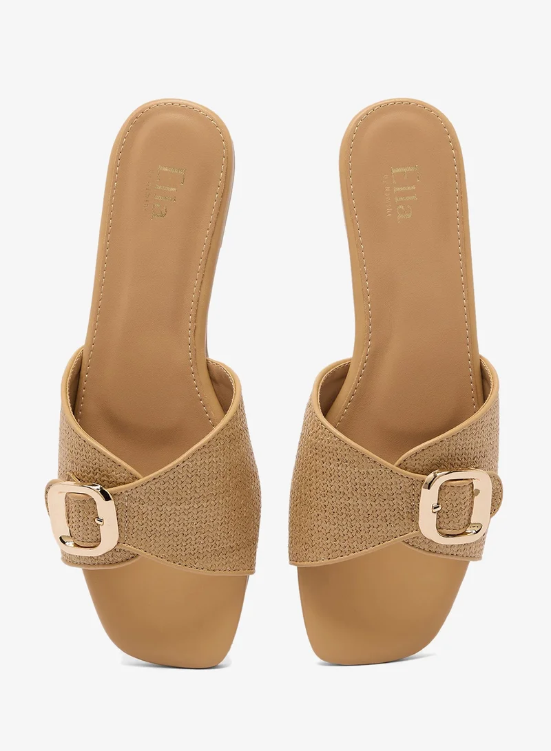 ELLA Raffia Flat Sandals
