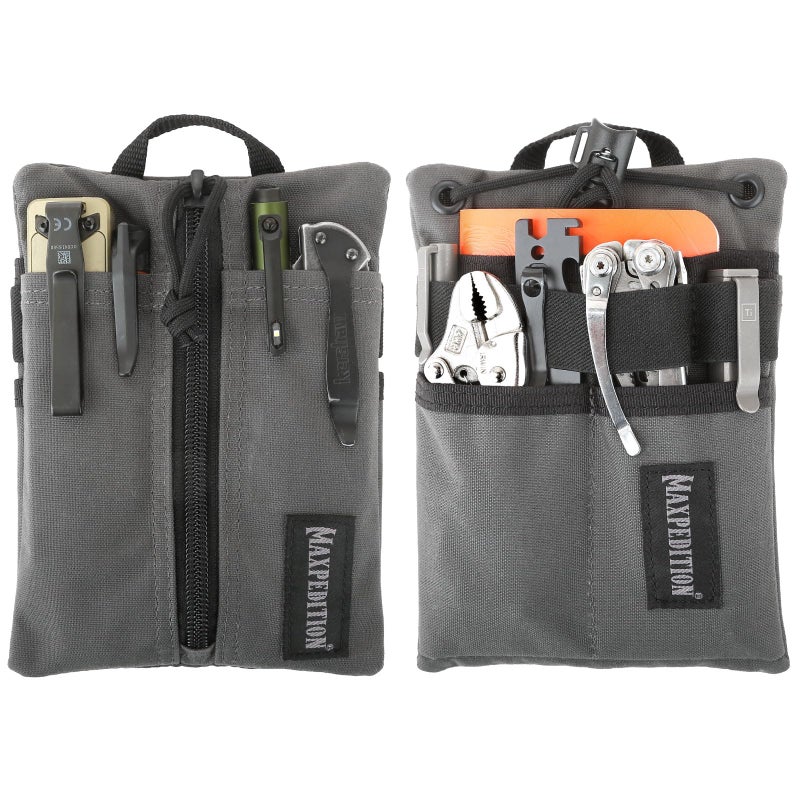 MAXPEDITION Platy Pocket Organizer, Durable EDC Tool Pouch for Men, Neck Wallet with Paracord Lanyard, Holds Flashlight, Multitool, Pen, Notebook (Wolf Gray, 5" x 7") - Image 1