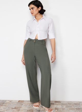Khaki Premium Straight/Straight Fit Asymmetric Waist Detail Woven Trousers TWOSS24PL00067 - pzsku/Z07086A9BD2C35580AF23Z/45/_/1729754947/b7cd4477-0735-4eb8-8111-efa033542a06