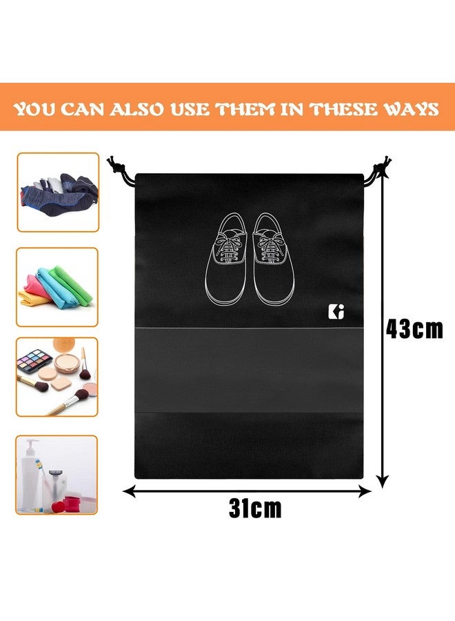 Kuber Industries Pack of 6 Shoe Bags for Travel | Non-Woven Storage Organizers Set | Cover With Transparent Window | Dori Cover | Navy Blue & Black - Image 3