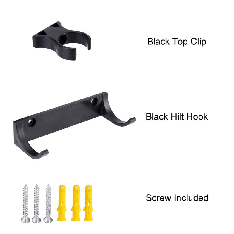 Lekusha Horizontal Lightsaber Wall Mount Holder Light Saber Display Rack Hook Stand  Compatible For Any Lightsaber  Black Pack Of 4 - Image 2