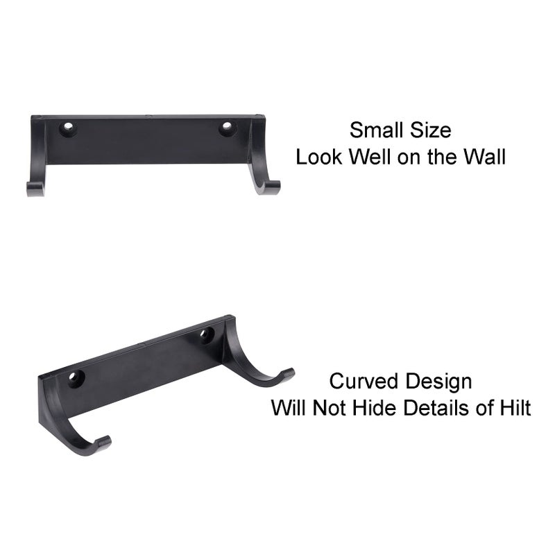 Lekusha Horizontal Lightsaber Wall Mount Holder Light Saber Display Rack Hook Stand  Compatible For Any Lightsaber  Black Pack Of 4 - Image 5