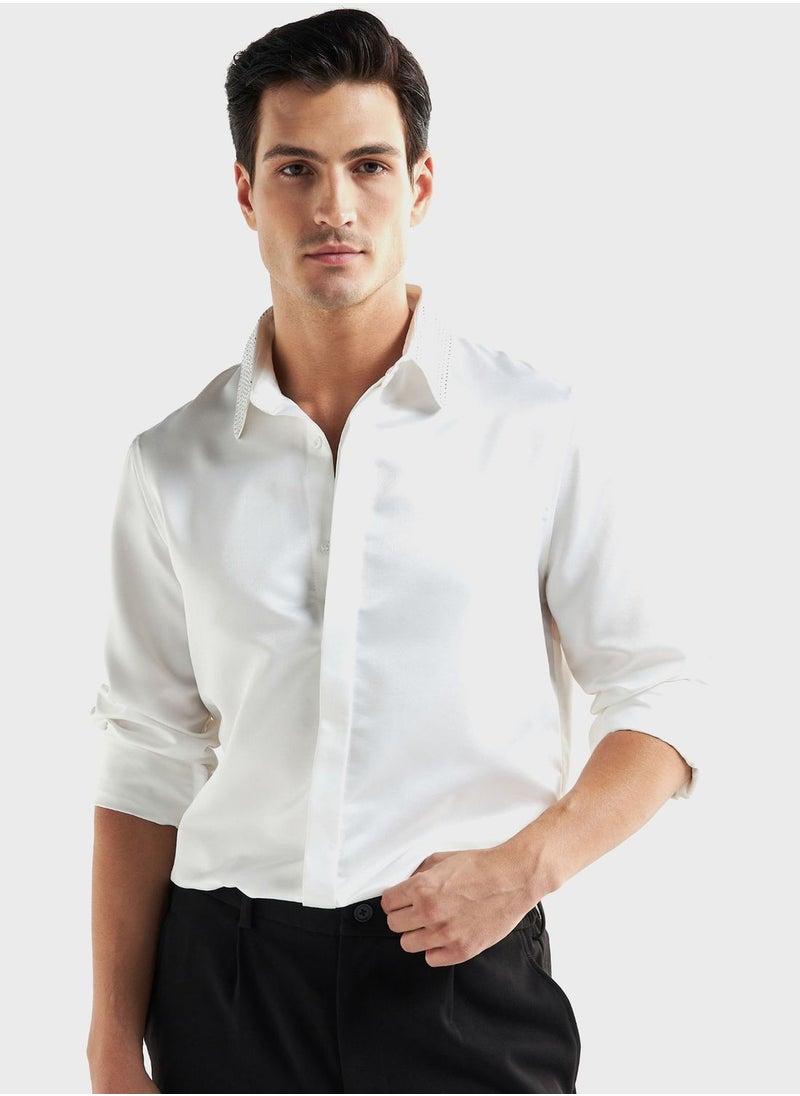FAV Embroidered Regular Fit Shirt  - Image 1