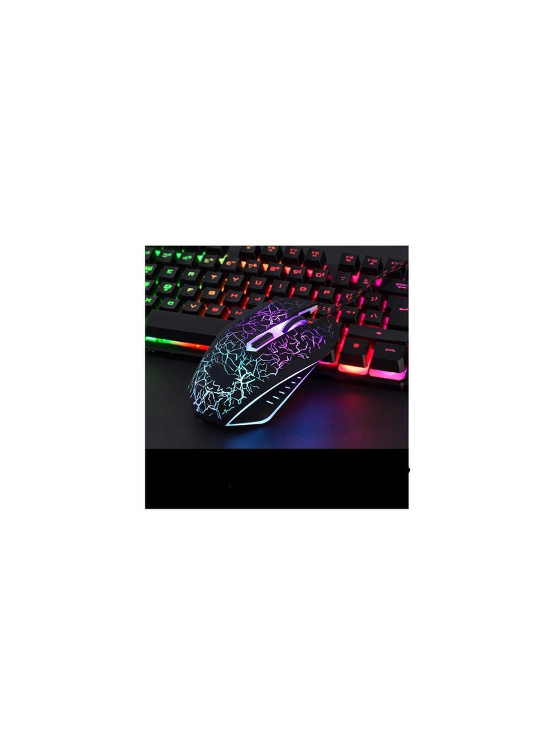 Multiple Color LED Backlit Mechanical Feeling USB Wired Gaming Keyboard and Mouse Combo - Rainbow - Image 3