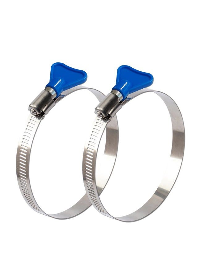 ISPINNER 2pcs 3 Inch Key-Type 304 Stainless Steel Worm Gear Hose Clamps, Adjustable Size Range 60-80mm Clamps for Dryer Vent, Dust Collector and Automotive - Image 1