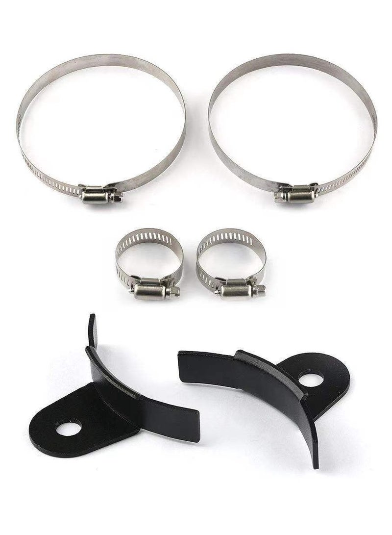 general Universal Aluminum Fuel Cell Surge Tank Power Steering Tank Oil Catch Can Tank Power Steering Fluid Reservoir Tank With Clamps Kit - Image 4