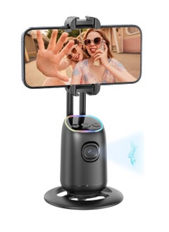 DIGI CORE P05 Auto Face Tracking Phone Holder 360° Smart Gimbal Stabilizer With Adjustable Lens & Colorful Lights For Smartphone Vlog Live Chat And Selfies AI Gesture Control Mobile Stand Tripod Stand  - Image 1