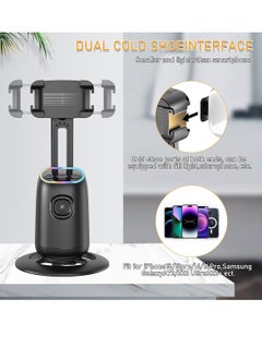 DIGI CORE P05 Auto Face Tracking Phone Holder 360° Smart Gimbal Stabilizer With Adjustable Lens & Colorful Lights For Smartphone Vlog Live Chat And Selfies AI Gesture Control Mobile Stand Tripod Stand  - Image 2