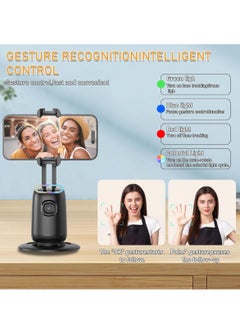 DIGI CORE P05 Auto Face Tracking Phone Holder 360° Smart Gimbal Stabilizer With Adjustable Lens & Colorful Lights For Smartphone Vlog Live Chat And Selfies AI Gesture Control Mobile Stand Tripod Stand  - Image 3