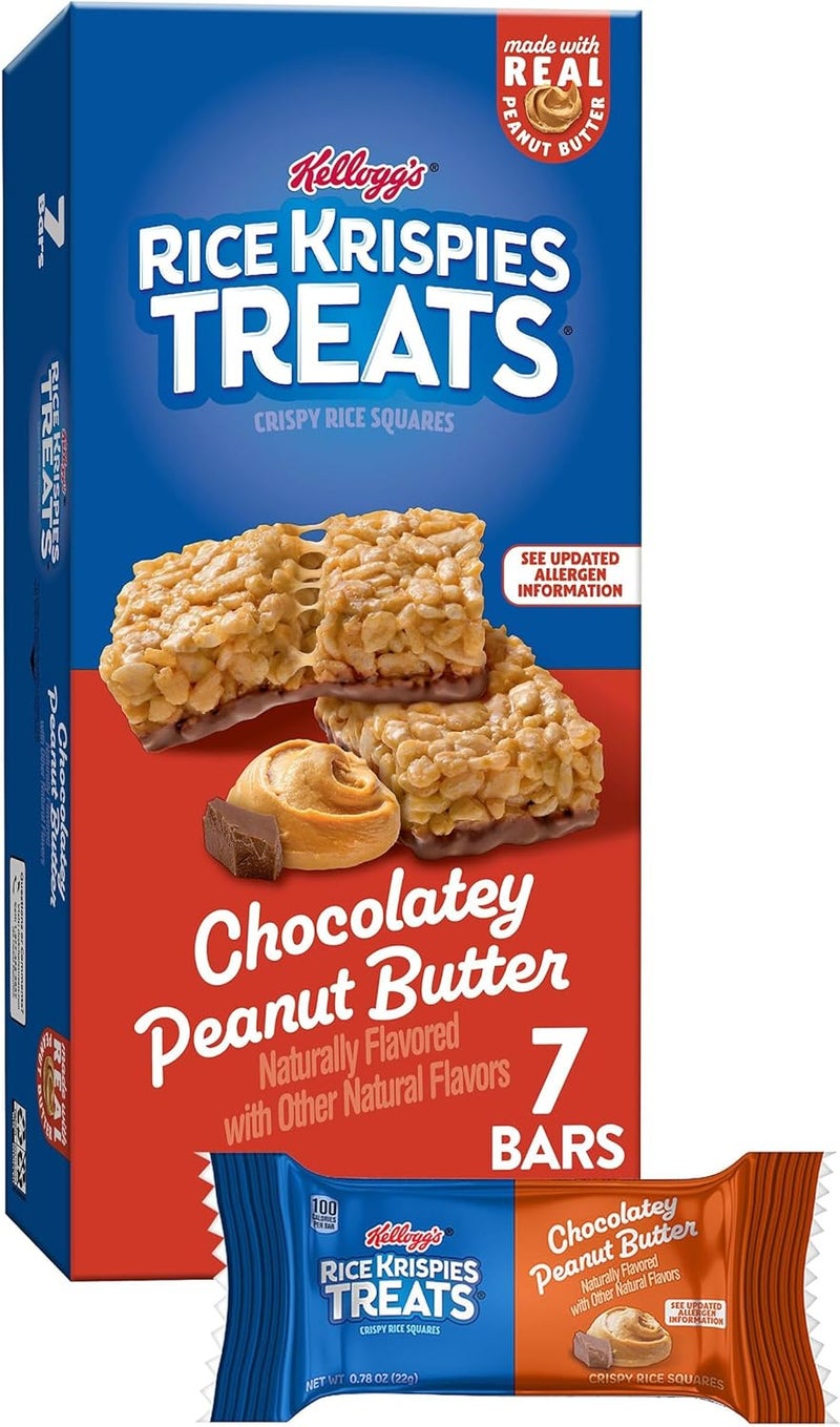 Kellogg's Rice Krispies Treats Chocolatey Peanut Butter Snack Bars - 5.4oz Box (7 Bars) - Image 1