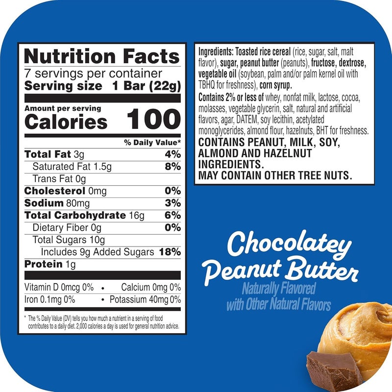 Kellogg's Rice Krispies Treats Chocolatey Peanut Butter Snack Bars - 5.4oz Box (7 Bars) - Image 2