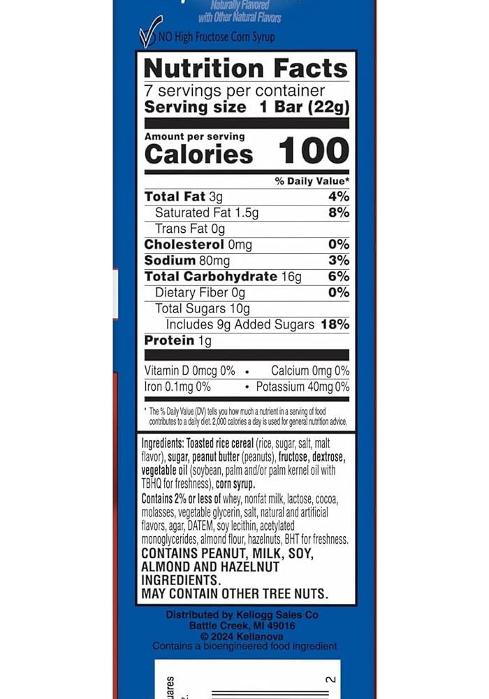 Kellogg's Rice Krispies Treats Chocolatey Peanut Butter Snack Bars - 5.4oz Box (7 Bars) - Image 3