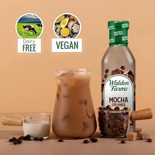 Walden Farms Mocha Coffee Creamer – Zero Calorie, Sugar Free, Keto & Fat Free Non-Dairy Creamer for Coffee & Espresso – 6-Pack, 12 oz Bottles - Image 4