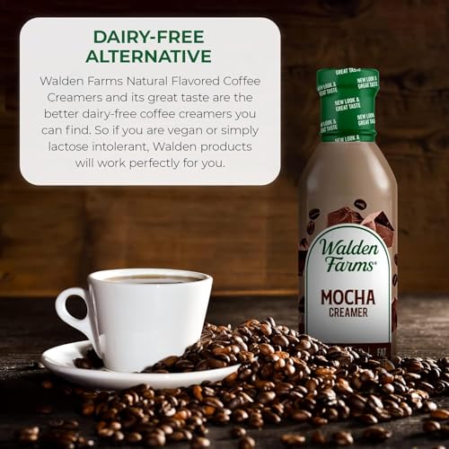 Walden Farms Mocha Coffee Creamer – Zero Calorie, Sugar Free, Keto & Fat Free Non-Dairy Creamer for Coffee & Espresso – 6-Pack, 12 oz Bottles - Image 2