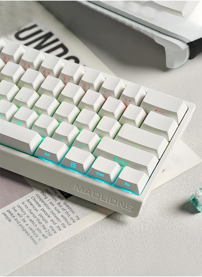 MADLIONS - MAD60 HE RGB Magnetic Switch Keyboard, Wireless/Bluetooth/USB RGB Backlit Soundproofing Foam,60% Magnetic Switch Hall Effect Adjustable, for PC Mac Win - Image 1