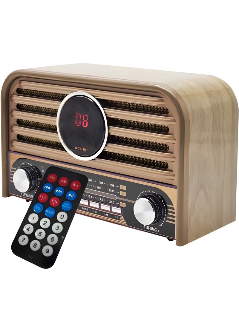 Rechargeable Classic Wooden Style Radio with AM/SM/FM Display and USB/SD/Bluetooth/AUX Input - pzsku/Z0708B709868249E27333Z/45/_/1738536791/24c13a98-f96f-4a4a-9564-47134e6f5357