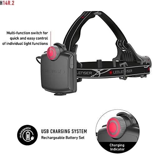 Ledlenser, H14R.2 Rechargeable Headlamp, High Power LED, 1000 Lumens, Hands-Free Light for Everyday and Outdoor Use, Hunting, Fishing, Hiking, Tactical, Black - Image 5