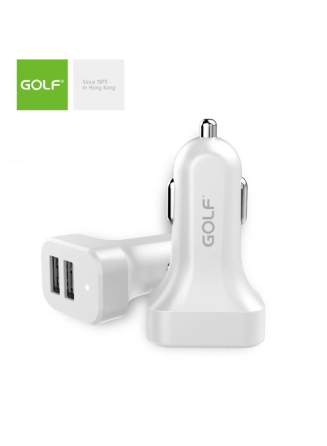 شاحن سيارة ذكي صغير مزدوج USB من جولف GF-C11 بقوة 2.1 أمبير عالمي 12 فولت/24 فولت
