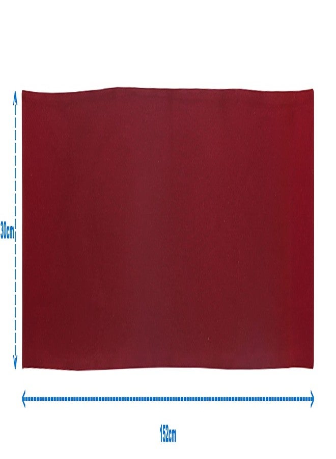 Airwill Cotton Plain Maroon Designed Solid Pattern Table Runner Length 152cm (Maroon, Pack of 1) - Image 2