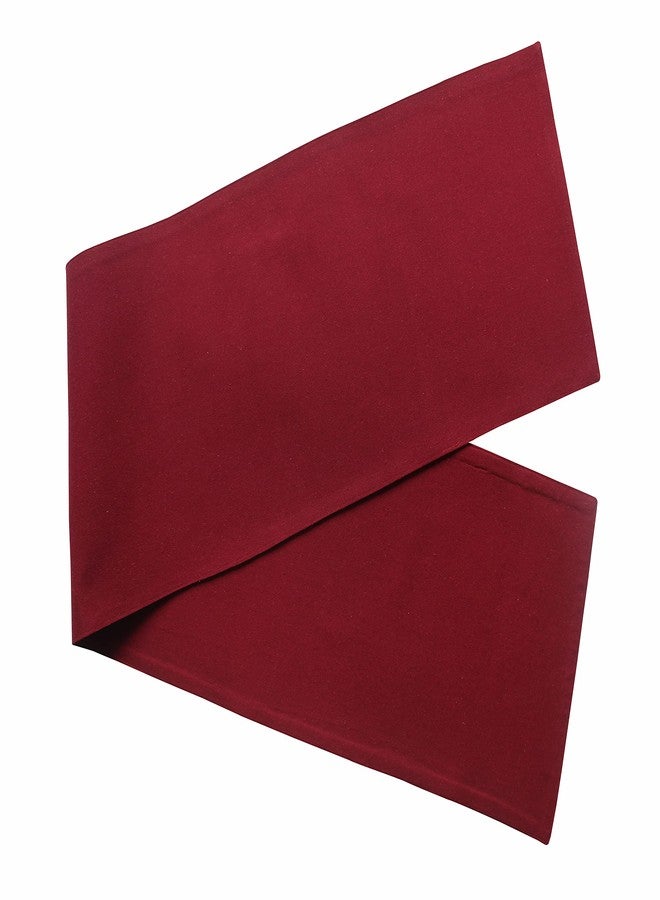 Airwill Cotton Plain Maroon Designed Solid Pattern Table Runner Length 152cm (Maroon, Pack of 1) - Image 3