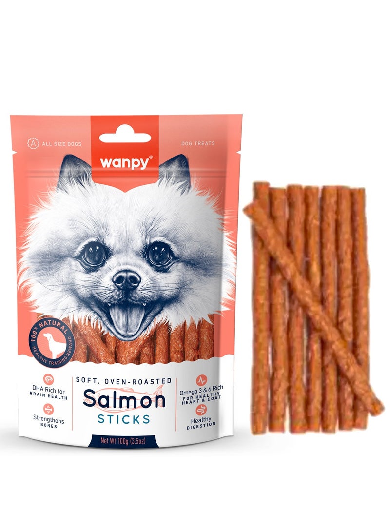 Soft Oven Roasted Salmon Sticks Dog Treats 100g