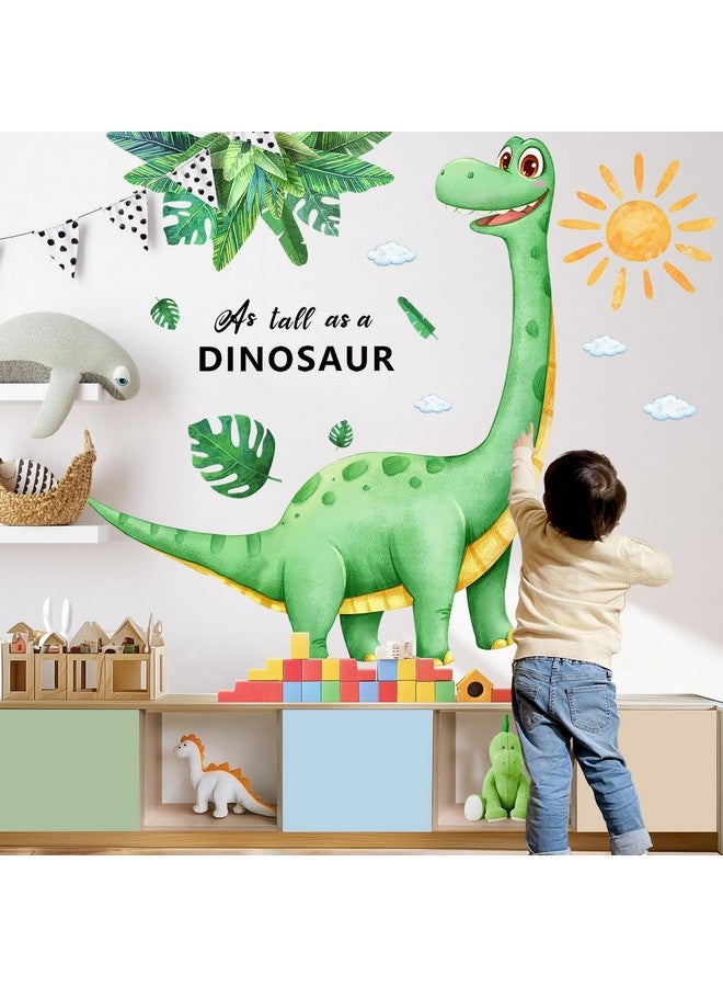 Sunoyar Large Dinosaur Wall Decals, Sunoyar Removable Dinosaur Footprint Wall Stickers, Self-Adhesive DIY Peel & Stick Dino Wall Mural Decor for Kids Boys Baby Nursery Bedroom Living Room (Green+Yellow) - Image 1
