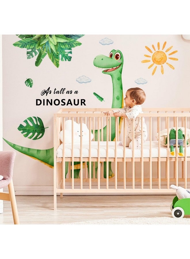 Sunoyar Large Dinosaur Wall Decals, Sunoyar Removable Dinosaur Footprint Wall Stickers, Self-Adhesive DIY Peel & Stick Dino Wall Mural Decor for Kids Boys Baby Nursery Bedroom Living Room (Green+Yellow) - Image 3