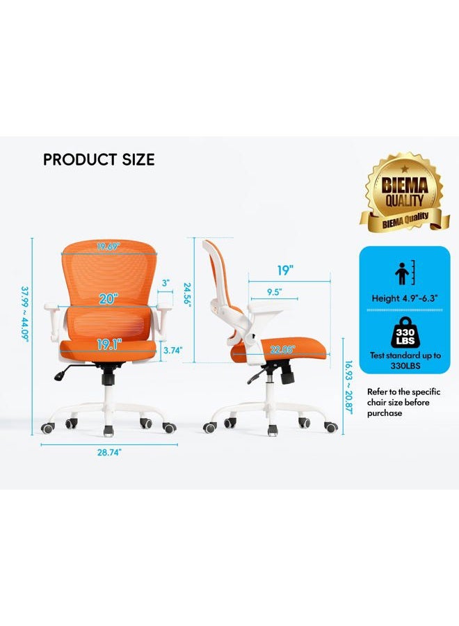 TRALT Office Chair - Ergonomic Office Chair with Back Support, Computer Chair - Home Office Desk Chairs, 330lbs Wide Seat Big and Tall Office Chairs with Headrest, Comfy Desk Chairs (Orange) - Image 2