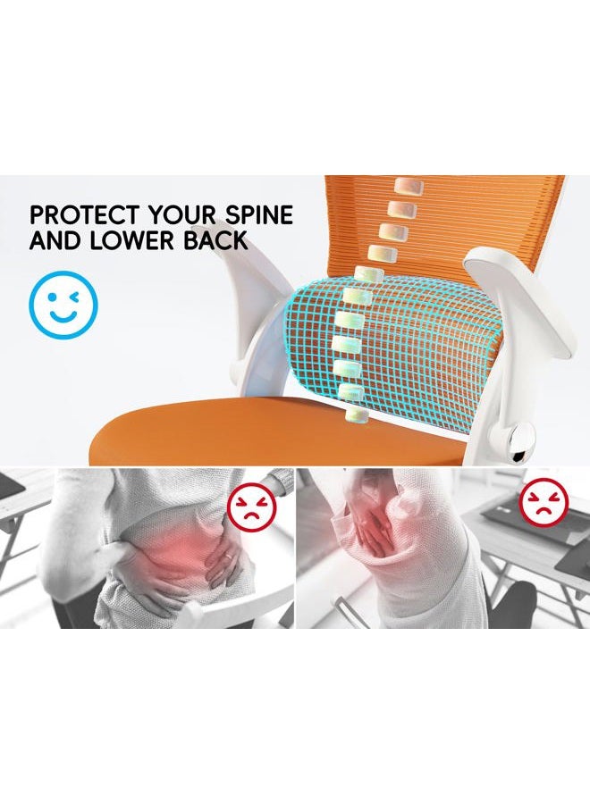 TRALT Office Chair - Ergonomic Office Chair with Back Support, Computer Chair - Home Office Desk Chairs, 330lbs Wide Seat Big and Tall Office Chairs with Headrest, Comfy Desk Chairs (Orange) - Image 5