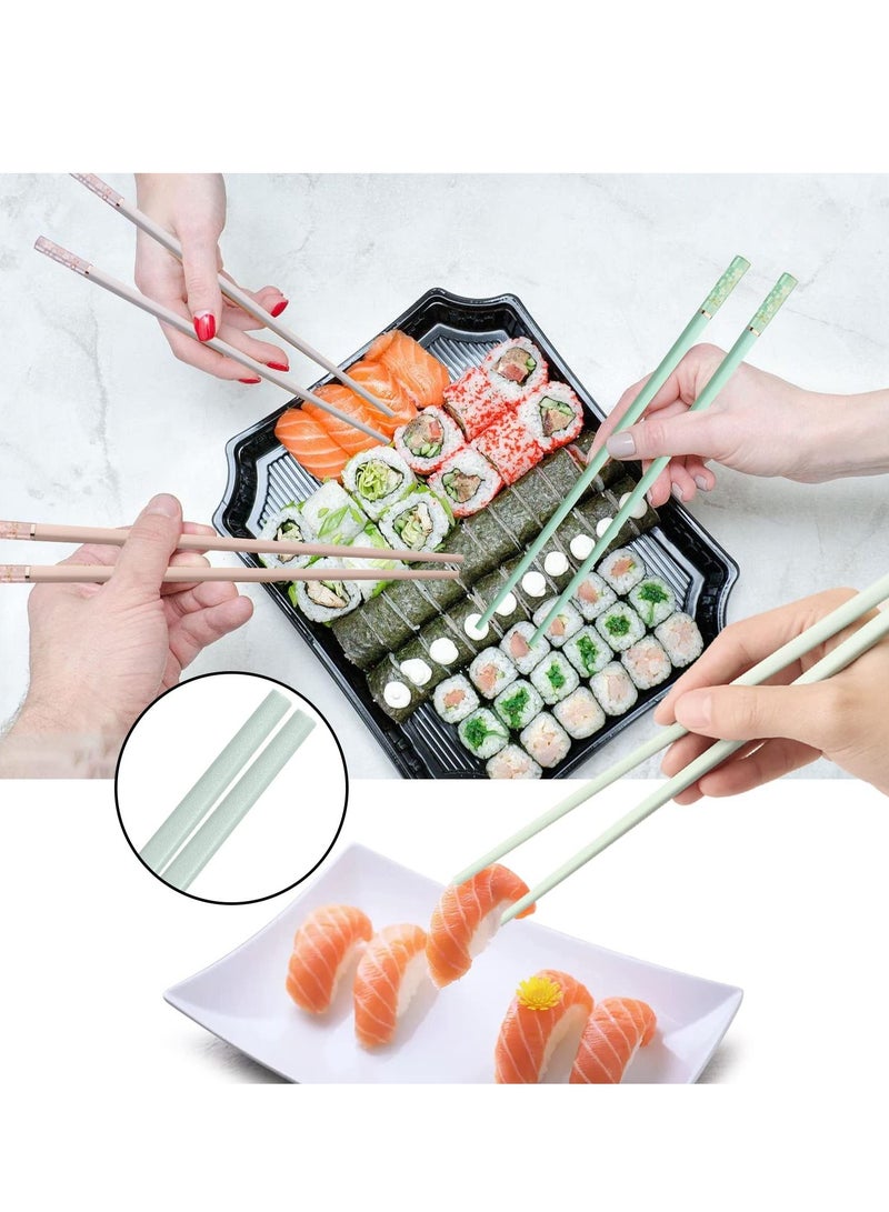 Y&D Reusable Chopsticks, 5 Pairs Chopsticks Fiberglass Chop Sticks Dishwasher Safe Non-Slip 9.5 Inches Sakura Amber Japanese Chinese Style Colourful Chopstick Family Multipack  - Image 2