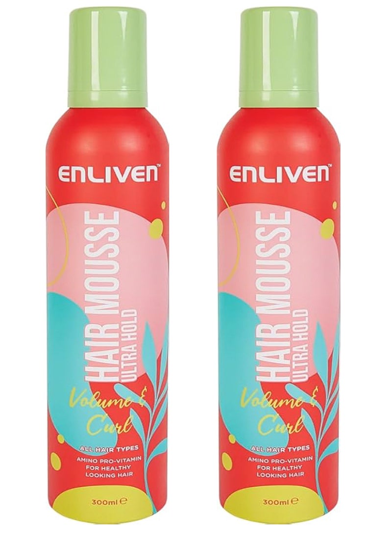 ENLIVEN Enliven The Levine Ultra Hold Hair Mousse 2pc 600ml 