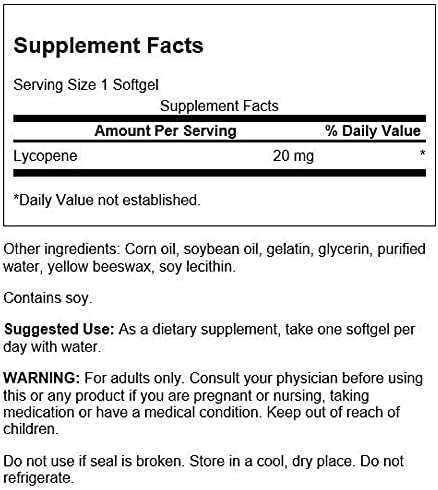 Swanson Lycopene  Natural Supplement Promoting Prostate Health Heart Health  Supports Blood Pressure Within The Normal Range  Mens Health Supplement  60 Softgels 3 Pack - Image 3