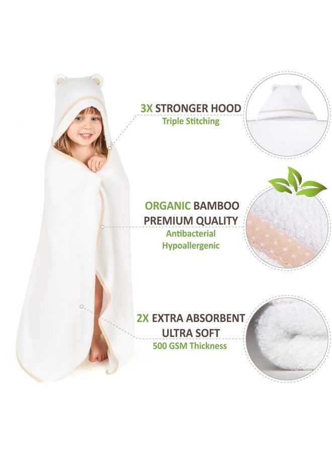 Warm Cuddles Premium Toddler Towel with Hood | Organic Bamboo Toddler Hooded Bath Towel | Large Hooded Towel for Toddler Newborn Infant Boy Girl | Newborn Towel - Image 2