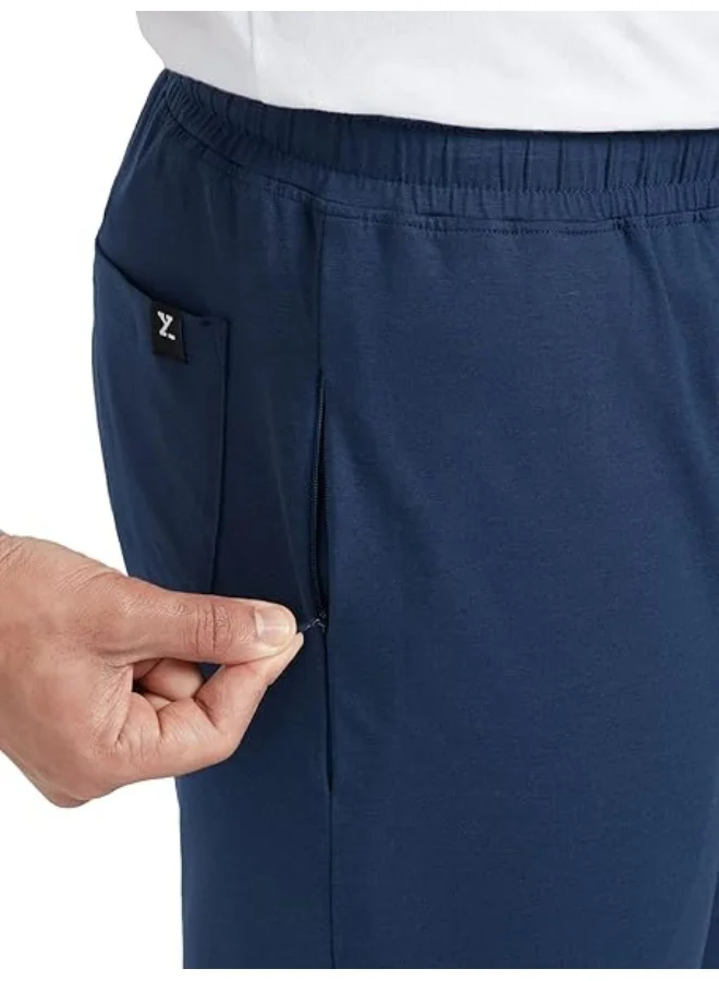 XYXX  Men's Cotton Modal Joggers - Relaxed Fit, Antimicrobial, High Stretch, Sweat Absorbent Solid Ace Loungewear with Zippered Pockets, Drawcord Closure.  | Best Price UAE