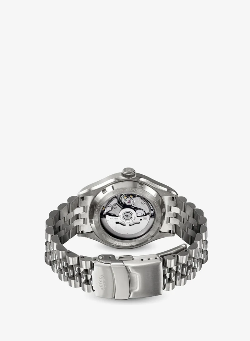 Rotary  Rotary Men's Seamatic 100 GMT 100M Water Resistance Stainless Steel Bracelet Watch - RGB10037/04 for Men | Best Price UAE