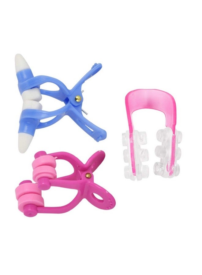 Digital Shoppy 3Pcs Nose Up Clip Magic Nose Shaper Lifting Bridge Straightening Clip Nose Up Clip Nose Massage Tools Correction Set - Image 1
