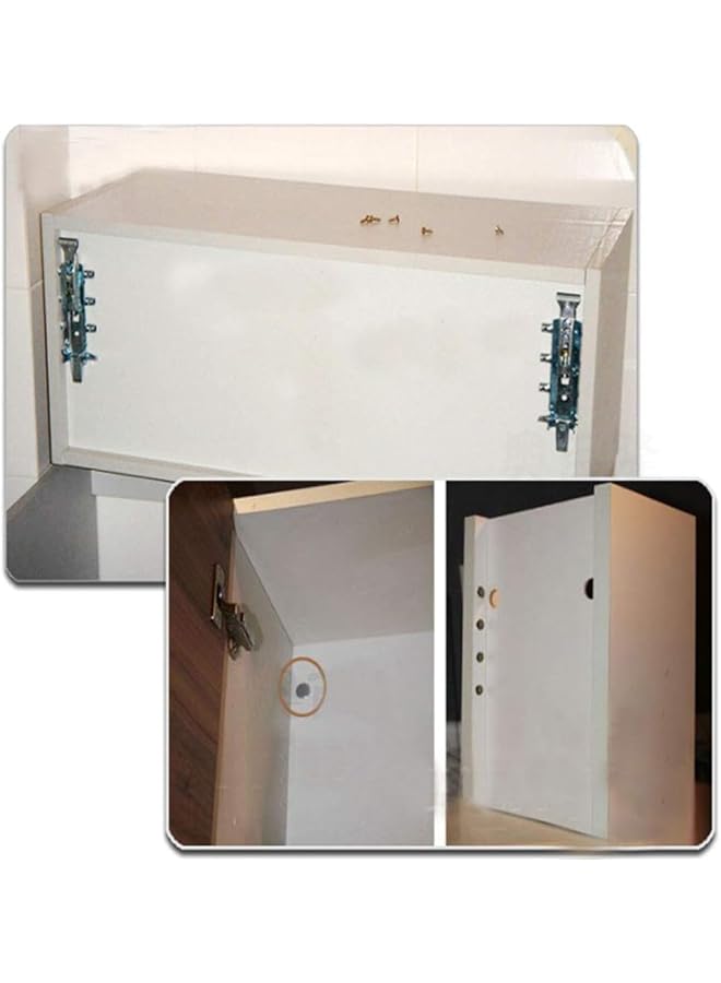 The Bros Concealed Kitchen Cabinet Hangers, 2Pcs Universal Wall Hanging Bracket, Heavy Duty Kitchen Wall Unit Cabinet Plates, Wall Mounted Cabinet Cupboard Holder Suspension Brackets with Cover Caps - Image 3