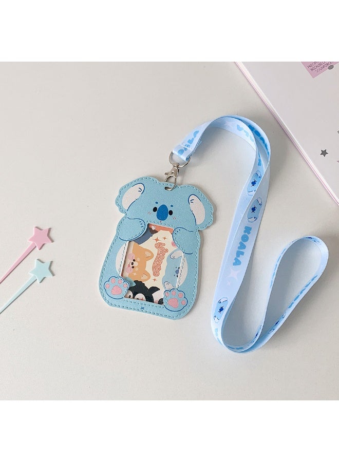 NIBEMINENT 1 - Piece Tongan Animal Series PU Kpop Photo Card Holder Pendant Key Chain ID Badge Holder ID Card Holder Photo Card Protector for School ID Office ID Access Card for Women Girls - Image 1