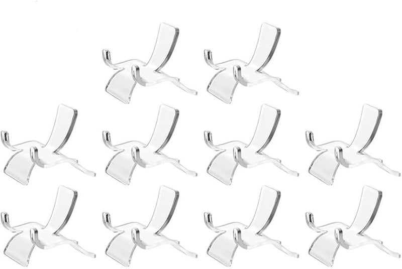 حامل عرض أكريليك شفاف مجموعة من 10 حوامل ثلاثية الأسنان لحفظ التحف - Image 3