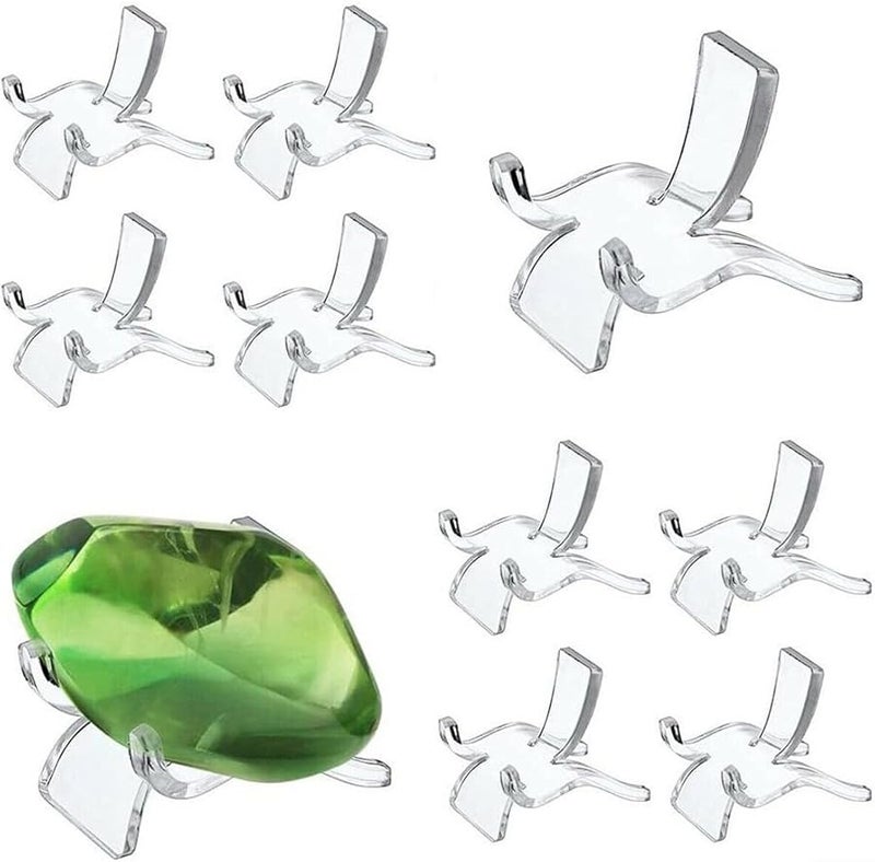 حامل عرض أكريليك شفاف مجموعة من 10 حوامل ثلاثية الأسنان لحفظ التحف - Image 5