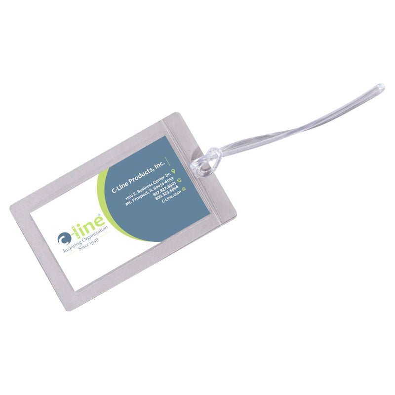 C-Line C-Line Super Heavyweight Cleer Adheer Luggage/ID Tag with Straps, 4-9/16 x 2-13/16 Inches, 10 per Pack (65107)  - Image 1