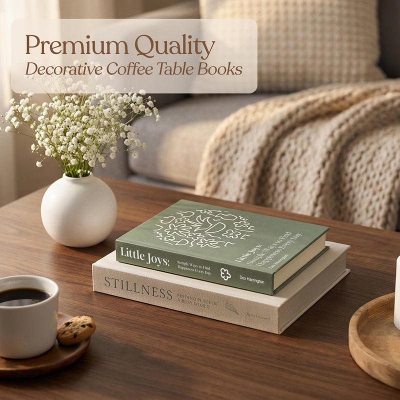 MESMOS Set of 2 Decorative Books for Home Decor, Coffee Table Books, Faux Book Storage Boxes for Bookshelf & Living Room, Home Decor, Hardcover Fake Book for Decoration, Mindfulness & Stillness Series - Image 2