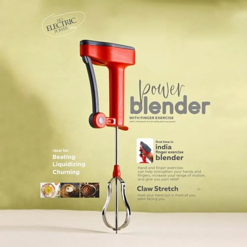 SUPERMOM Hand Blender 1 Pc – Manual Multipurpose Handheld Blender with Stainless Steel Whisk for Coffee, Egg Beating, Churning, Cream and Milkshake, Compact and Easy to Clean Mixer for Kitchen Use - Image 2