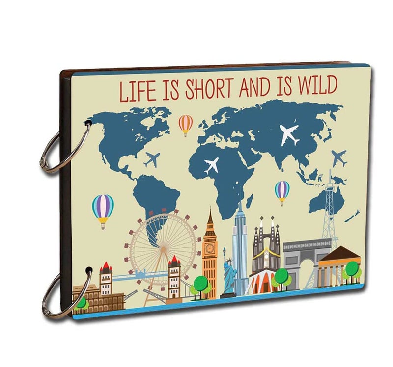 Paper Plane Design Gift for Loved Ones Craft Scrapbook Photo Book Travel Diary Album Large 14 x 10 Inch - Image 1