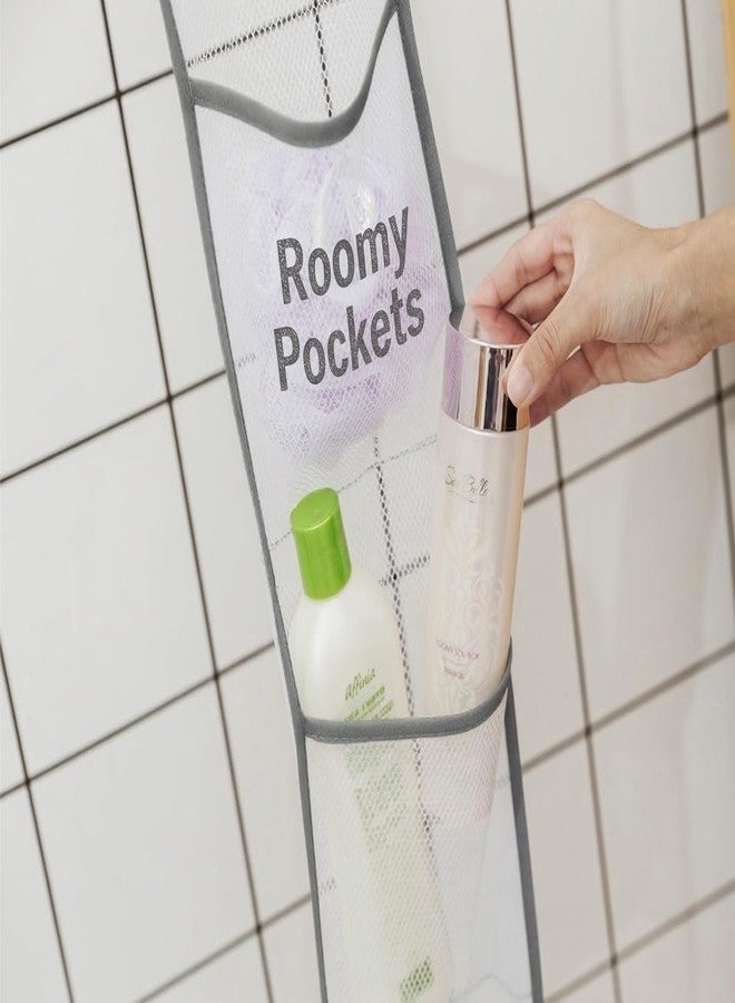ALYER Hanging Storage Shower Caddy Organizer,Mesh Pockets for Bathroom,Closet,Pantry (White) - Image 4