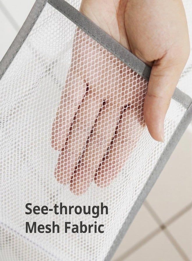 ALYER Hanging Storage Shower Caddy Organizer,Mesh Pockets for Bathroom,Closet,Pantry (White) - Image 3